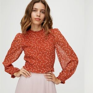 Aritzia Lilith Blouse XXS Floral Shirt